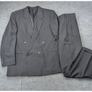 Vintage Levis Suit Mens 44R Pinstripe Double Breasted Machine Washable USA Made